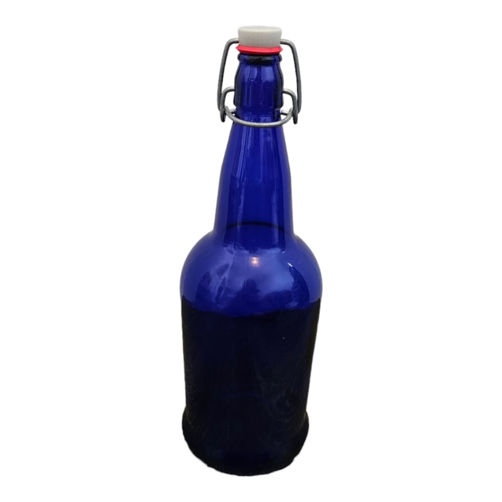 1 VINTAGE GROLSCH COBALT BLUE GLASS BOTTLE W/FLIP‎ TOP STOPPER